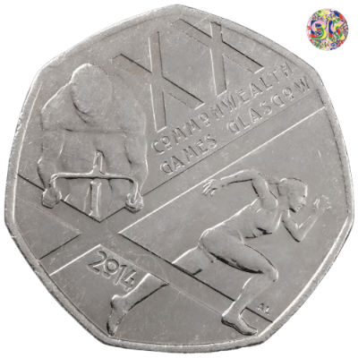 Glasgow Commonwealth Games - Fifty Pence - Coins - United Kingdom