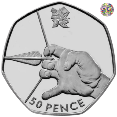 Archery 2011 - Fifty Pence Coin - Coins - United Kingdom
