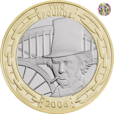 Isambard Kingdom Brunel The Man 2006 £2 - Coins - United Kingdom